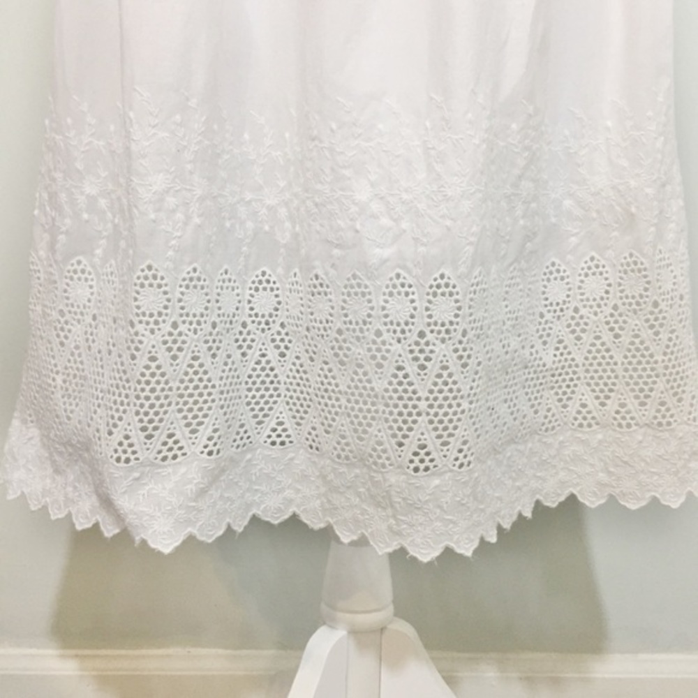 NWOT GAP Chase White Eyelet Pleated Midi Skirt New - Picture 3 of 8